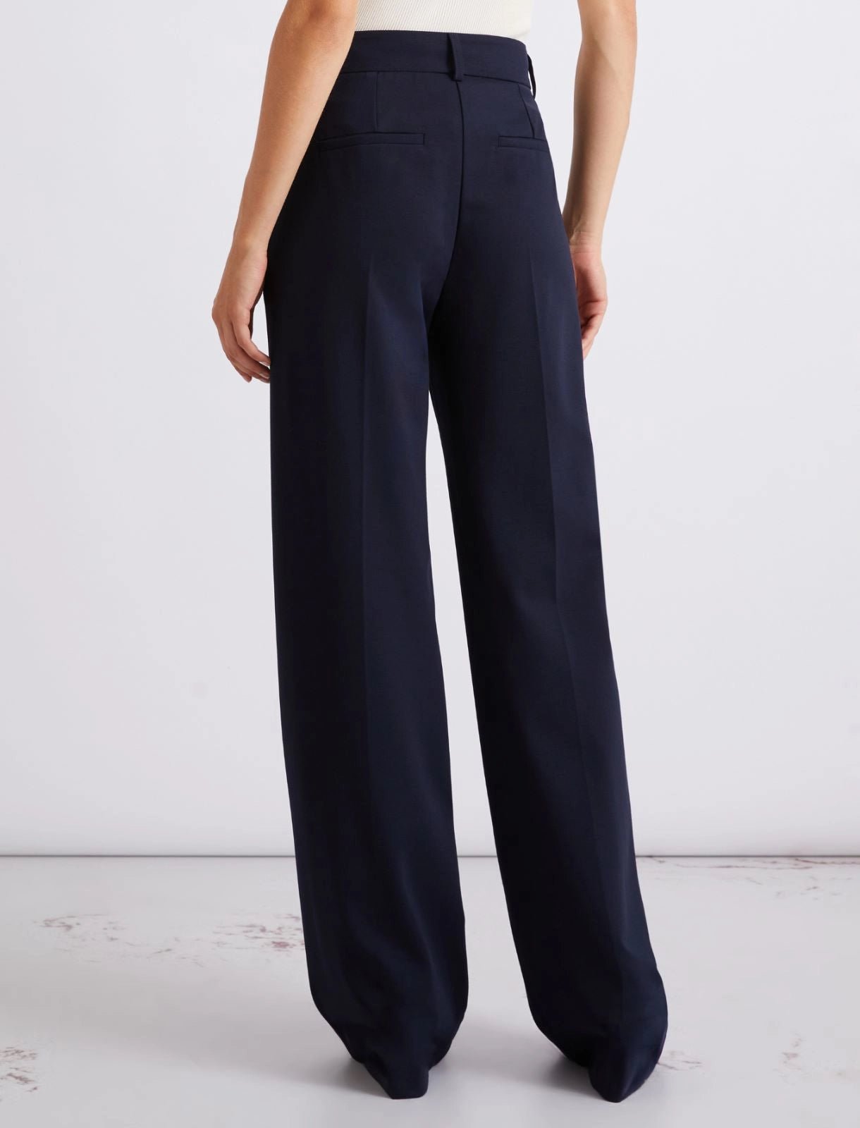 Young Ideas/Henmores - Clarino Straight Leg Jersey Trousers - 004 Navy - 8
