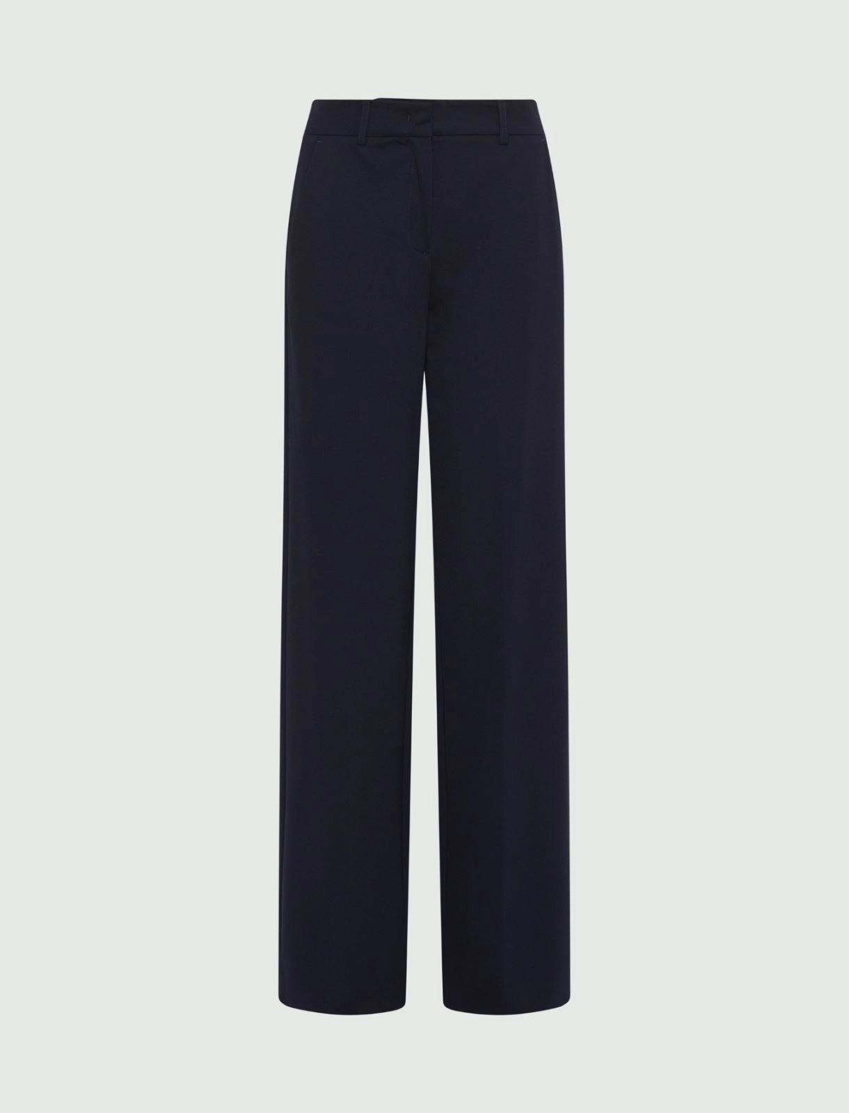 Young Ideas/Henmores - Clarino Straight Leg Jersey Trousers - 004 Navy - 8