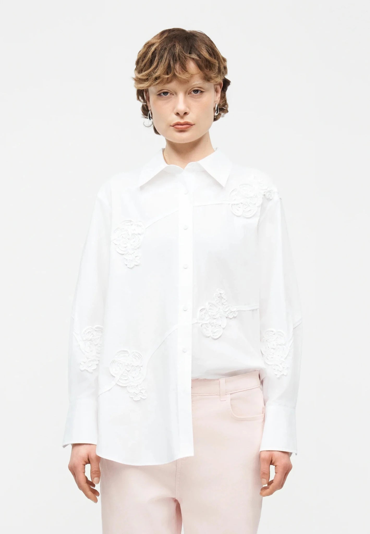 Young Ideas/Henmores - Comune Poplin Embroidered Shirt - 001 White - 6