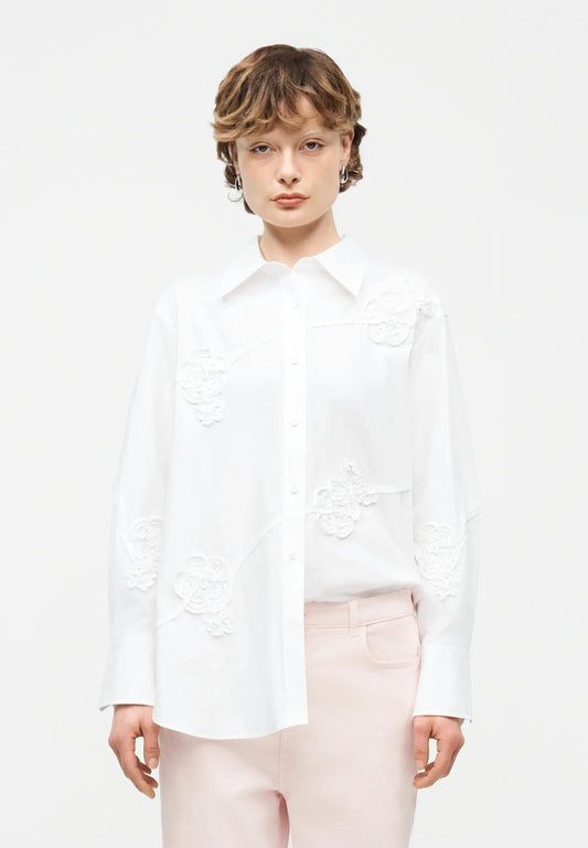 Young Ideas/Henmores - Comune Poplin Embroidered Shirt - 001 White - 6