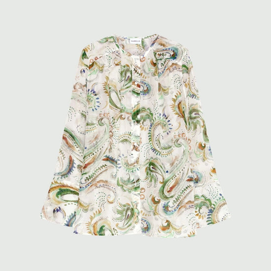 Young Ideas/Henmores - Disco Voile Abstract Patterned Shirt - 001 White Green - 6