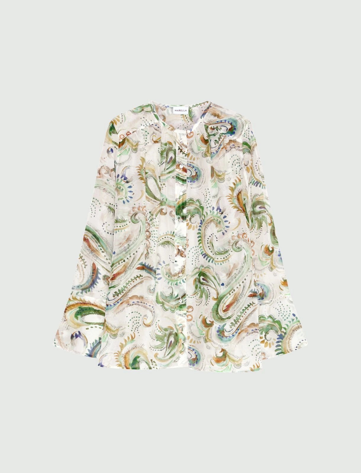 Young Ideas/Henmores - Disco Voile Abstract Patterned Shirt - 001 White Green - 6