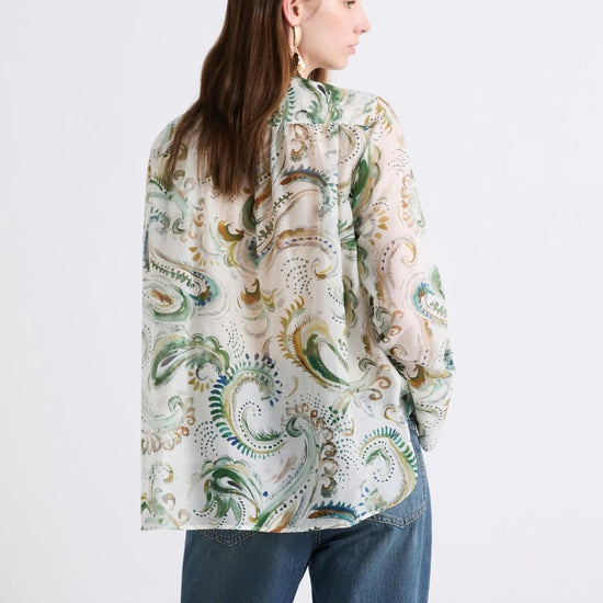 Young Ideas/Henmores - Disco Voile Abstract Patterned Shirt - 001 White Green - 6