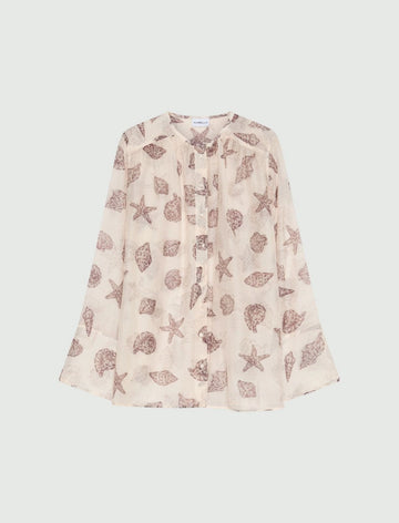 Young Ideas & Henmores -Disco Voile Sea Shell Shirt -004 Cream -6