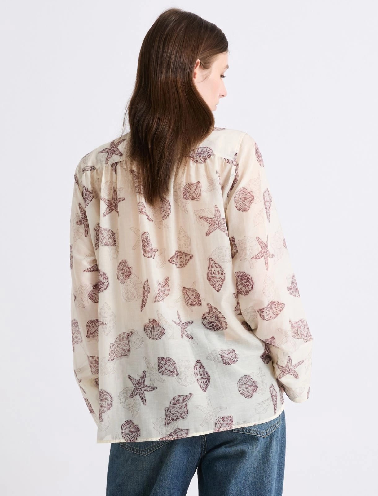 Young Ideas & Henmores -Disco Voile Sea Shell Shirt -004 Cream -6