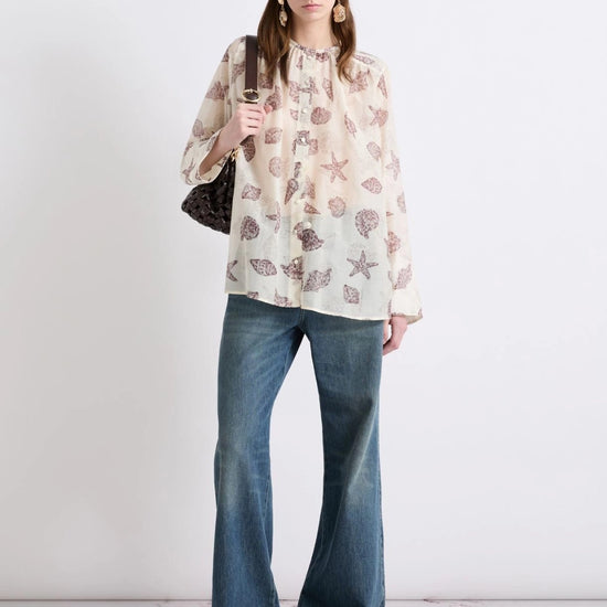 Young Ideas & Henmores -Disco Voile Sea Shell Shirt -004 Cream -6