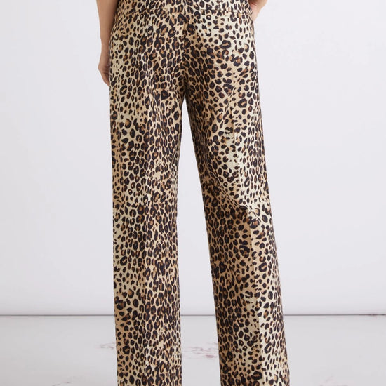 Young Ideas/Henmores - Dominio Wide Leg Leopard Trousers - 001 Leopard - 8