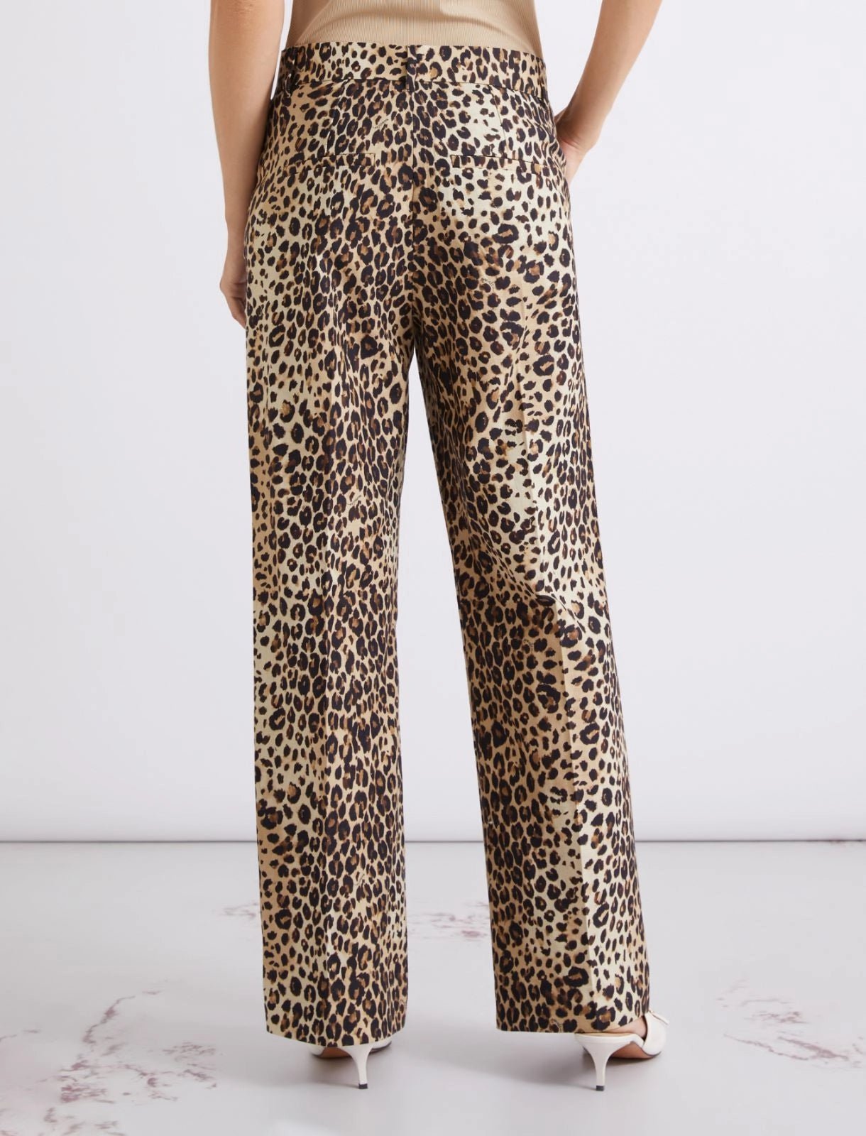 Young Ideas/Henmores - Dominio Wide Leg Leopard Trousers - 001 Leopard - 8