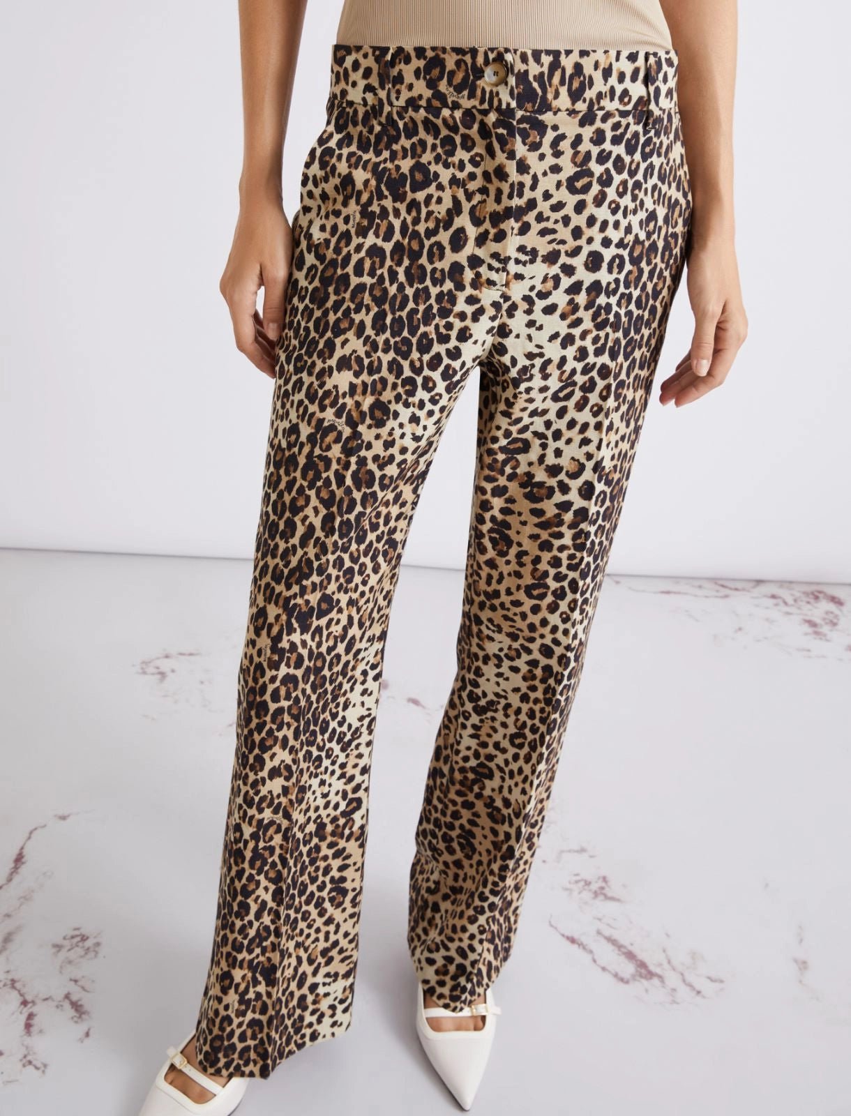 Young Ideas/Henmores - Dominio Wide Leg Leopard Trousers - 001 Leopard - 8