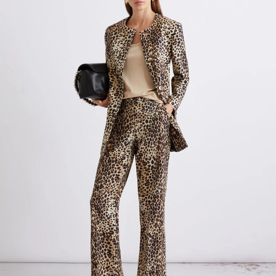 Young Ideas/Henmores - Dominio Wide Leg Leopard Trousers - 001 Leopard - 8