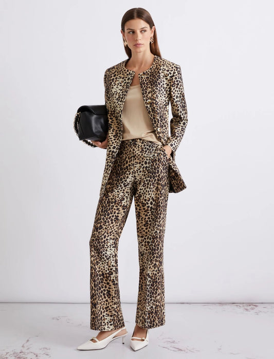 Young Ideas/Henmores - Dominio Wide Leg Leopard Trousers - 001 Leopard - 8