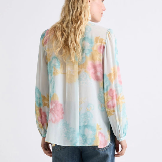 Young Ideas/Henmores - Falco Georgette Pastel Abstract Blouse - 001 Pastel Multi - 8