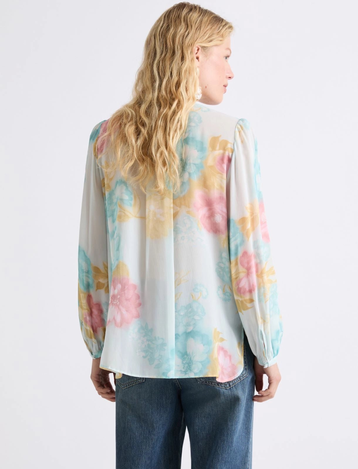 Young Ideas/Henmores - Falco Georgette Pastel Abstract Blouse - 001 Pastel Multi - 8