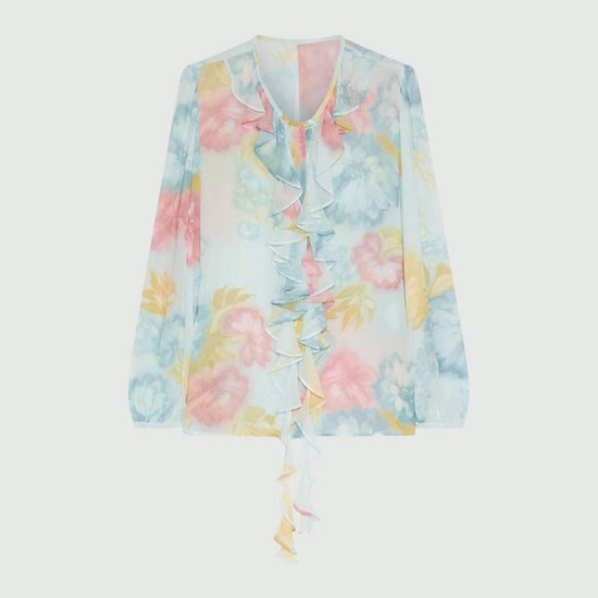 Young Ideas/Henmores - Falco Georgette Pastel Abstract Blouse - 001 Pastel Multi - 8