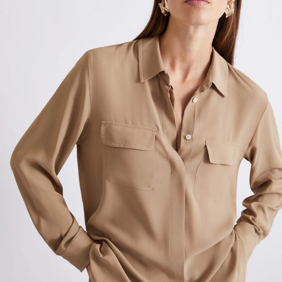 Young Ideas/Henmores - Febe Double Pocket Silk Mix Shirt - 002 Natural - 8