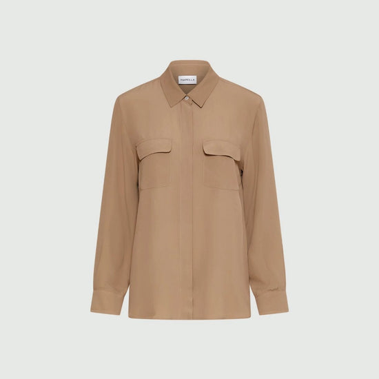 Young Ideas/Henmores - Febe Double Pocket Silk Mix Shirt - 002 Natural - 8