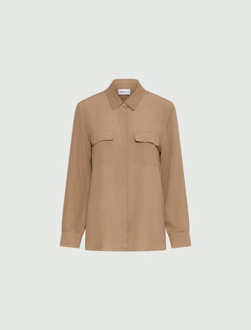 Young Ideas/Henmores - Febe Double Pocket Silk Mix Shirt - 002 Natural - 8