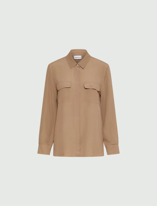 Young Ideas/Henmores - Febe Double Pocket Silk Mix Shirt - 002 Natural - 8