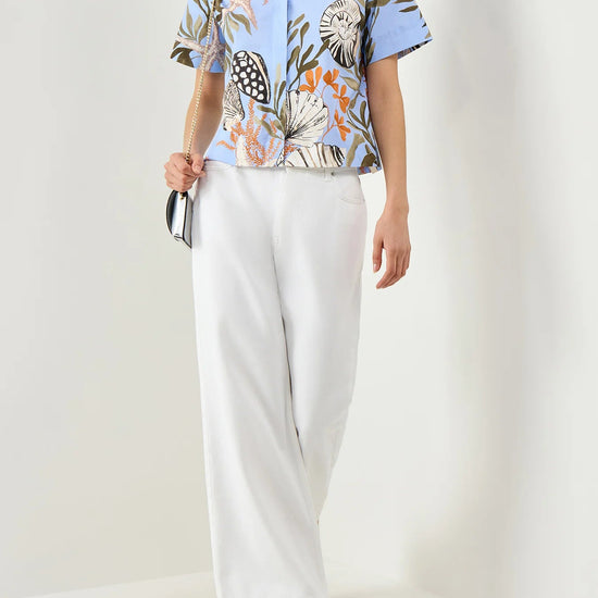 Young Ideas/Henmores - Formosa Poplin Sea Print Shirt - 002 Light Blue - 8