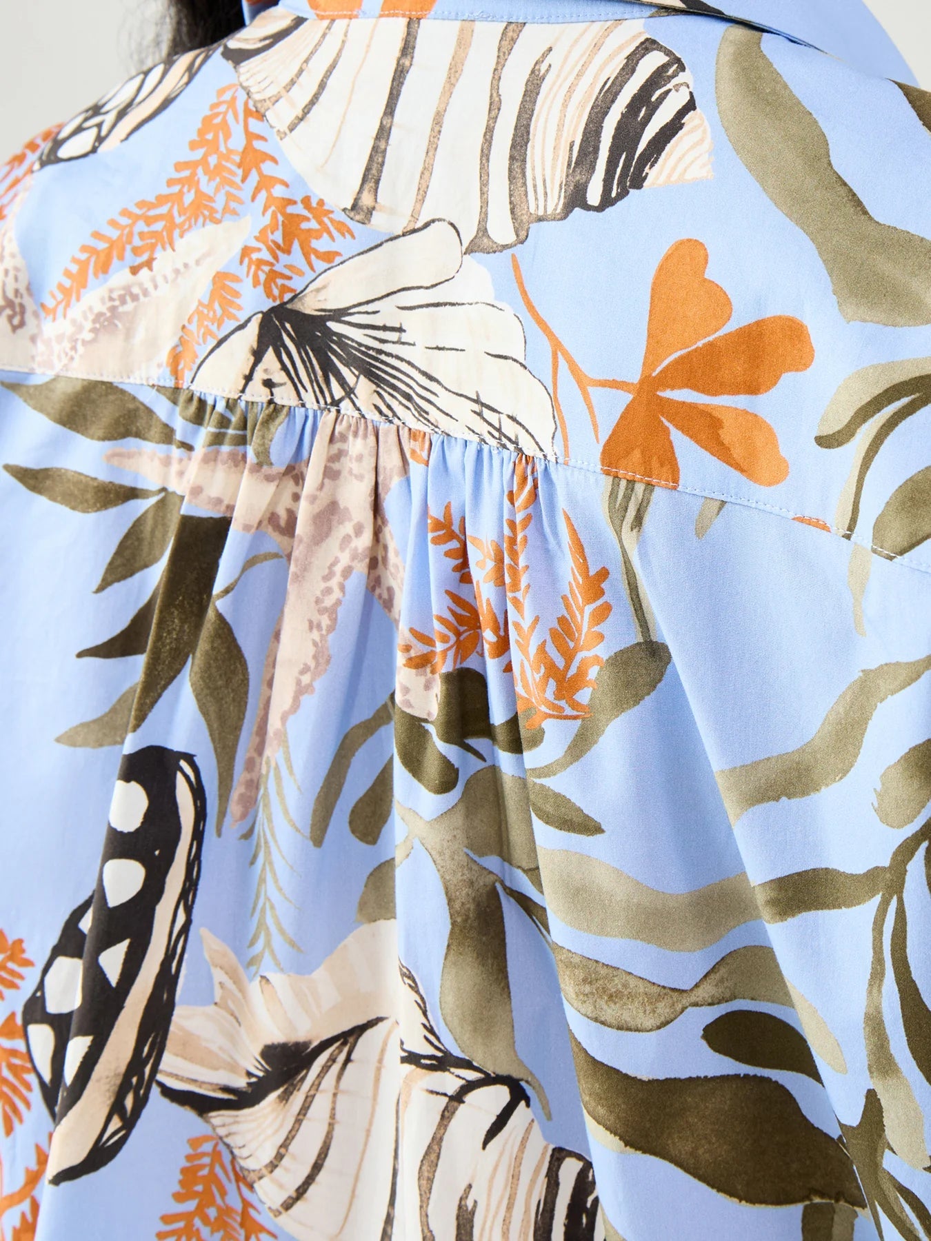 Young Ideas/Henmores - Formosa Poplin Sea Print Shirt - 002 Light Blue - 8