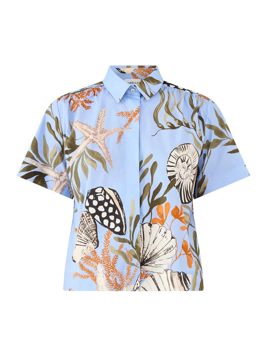 Young Ideas/Henmores - Formosa Poplin Sea Print Shirt - 002 Light Blue - 8