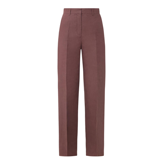 Young Ideas/Henmores - Fragola Flaxlinen Straight Leg Trousers - 003 Brown - 8