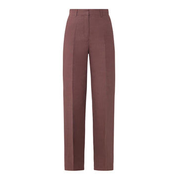 Young Ideas/Henmores - Fragola Flaxlinen Straight Leg Trousers - 003 Brown - 8