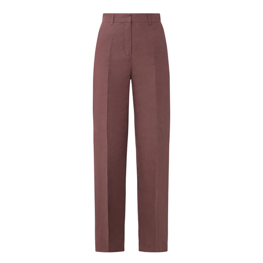 Young Ideas/Henmores - Fragola Flaxlinen Straight Leg Trousers - 003 Brown - 8