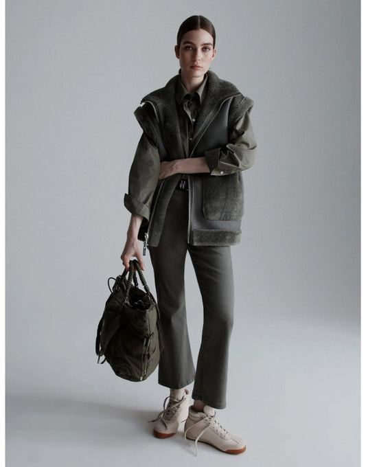 Young Ideas/Henmores - Frizzo Poplin Cotton Shirt - 002 Olive - 8