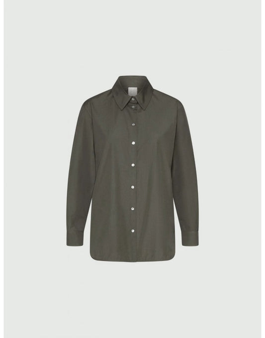 Young Ideas/Henmores - Frizzo Poplin Cotton Shirt - 002 Olive - 8