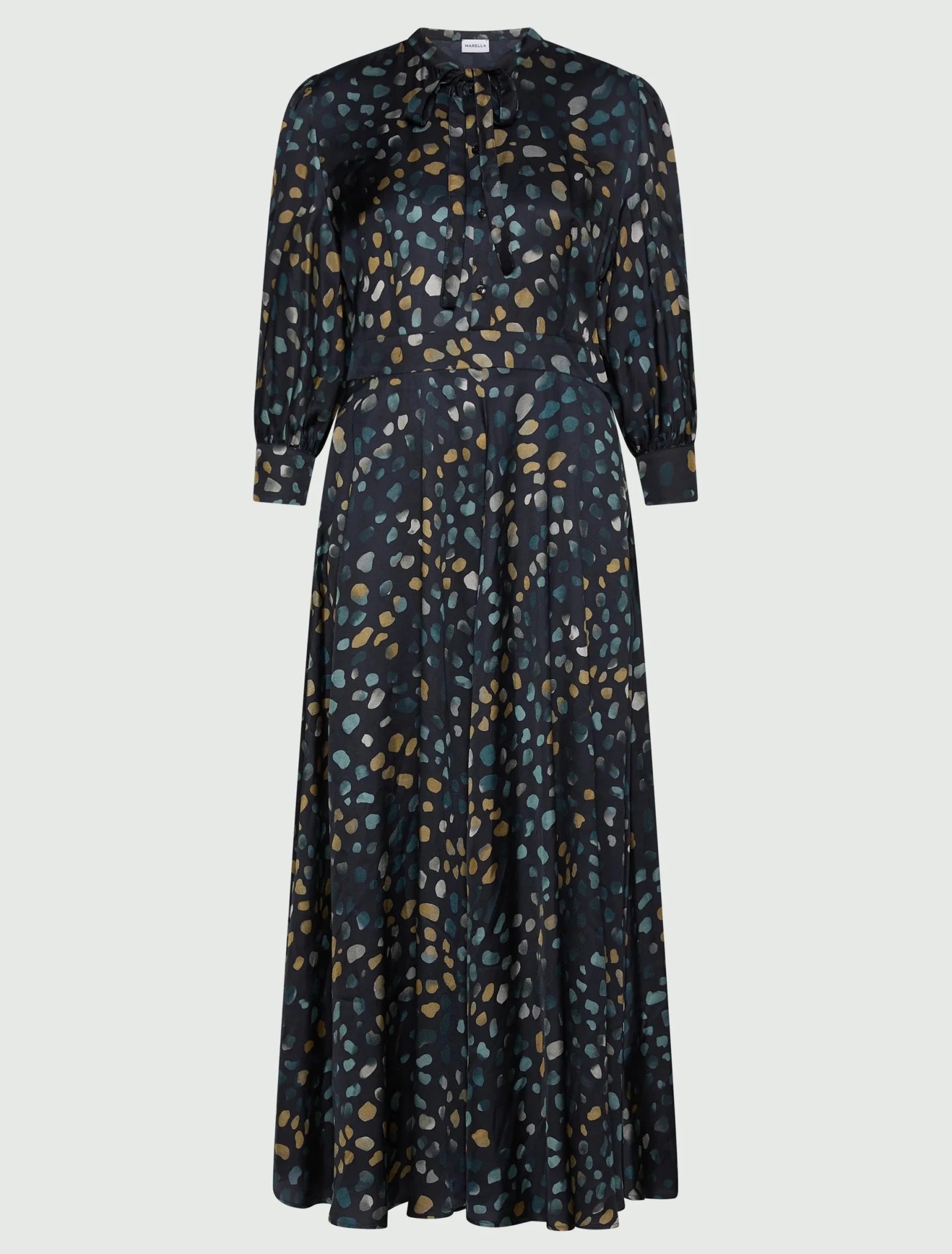 Young Ideas & Henmores -Fulcro Pebble Tie Waist Midi Dress -001 Navy -8
