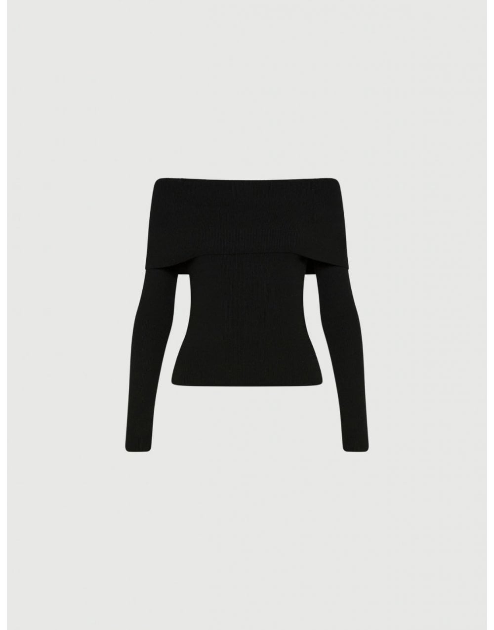 Young Ideas/Henmores - Gerry Off Shoulder Long Sleeve Fitted Knit - 005 Black - S