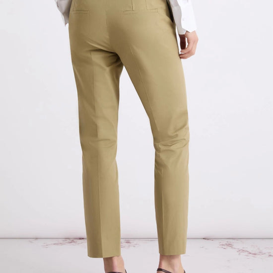 Young Ideas/Henmores - Gettone Poplin Straight Leg Trousers - 003 Khaki - 8