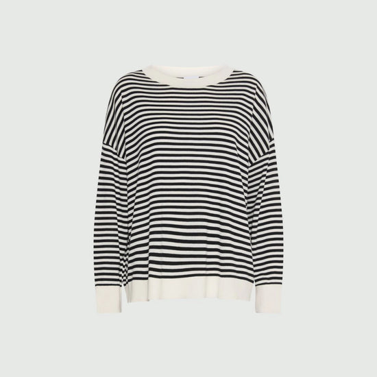 Young Ideas/Henmores - Giara Knitted Stripe Silk Touch Jumper - 003 Cream Stripe - S