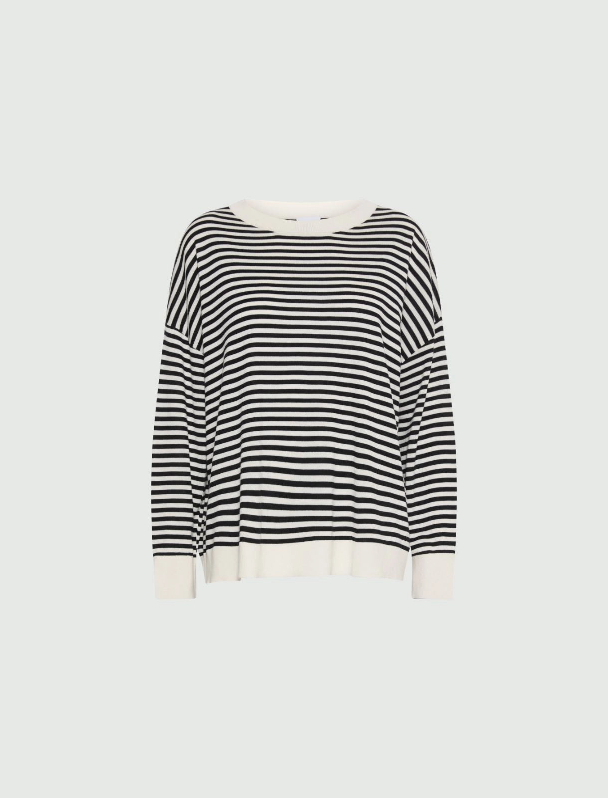 Young Ideas/Henmores - Giara Knitted Stripe Silk Touch Jumper - 003 Cream Stripe - S