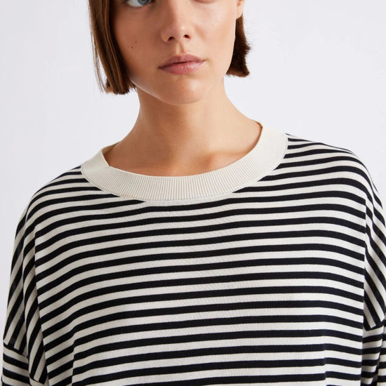 Young Ideas/Henmores - Giara Knitted Stripe Silk Touch Jumper - 003 Cream Stripe - S