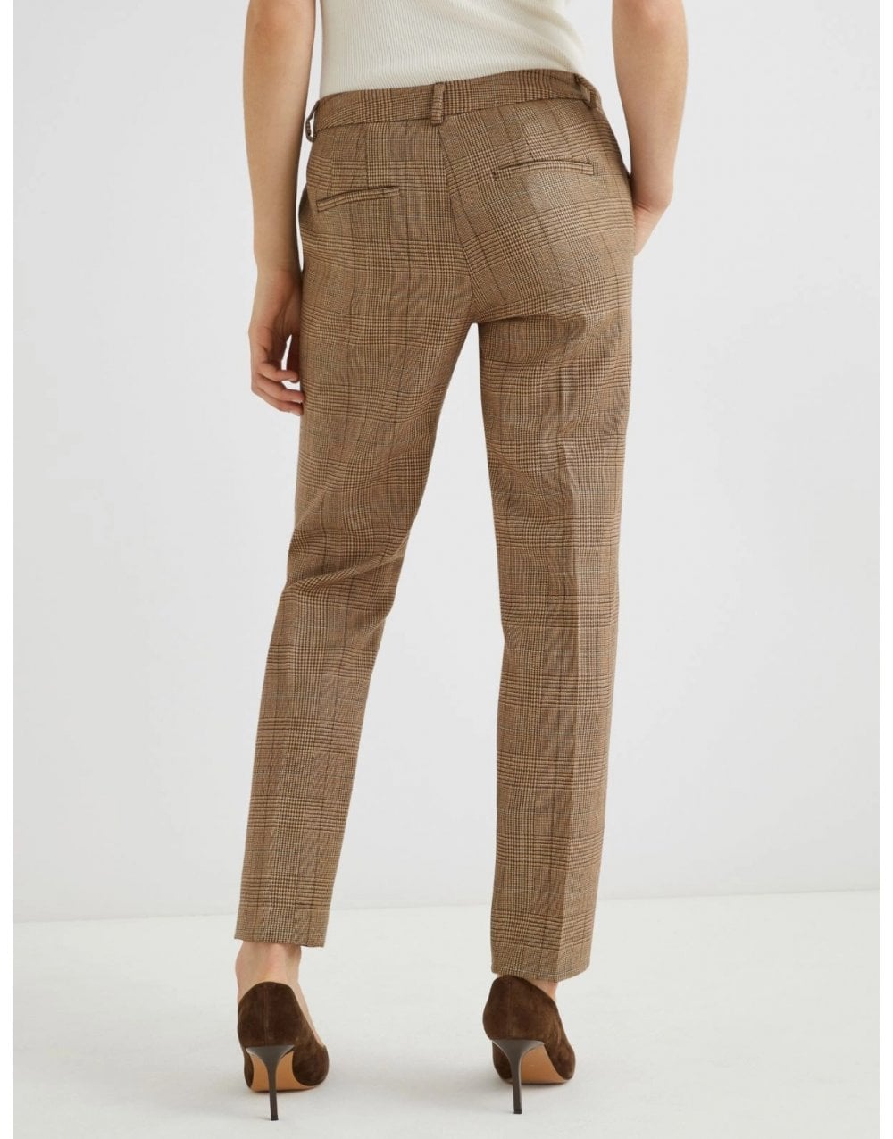 Young Ideas/Henmores - Margie Plaid Straight Leg Trousers - 006 Honey Galles - 8