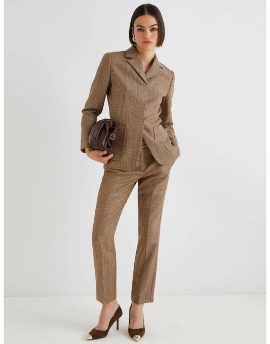 Young Ideas/Henmores - Margie Plaid Straight Leg Trousers - 006 Honey Galles - 8