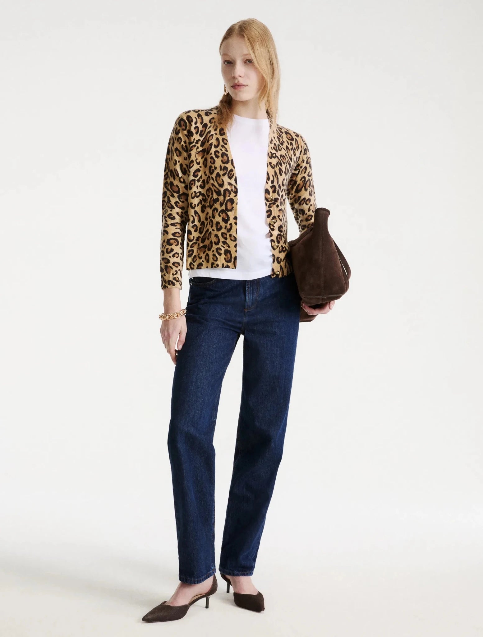 Young Ideas & Henmores -Marmo Leopard Cardigan -001 Beige -S