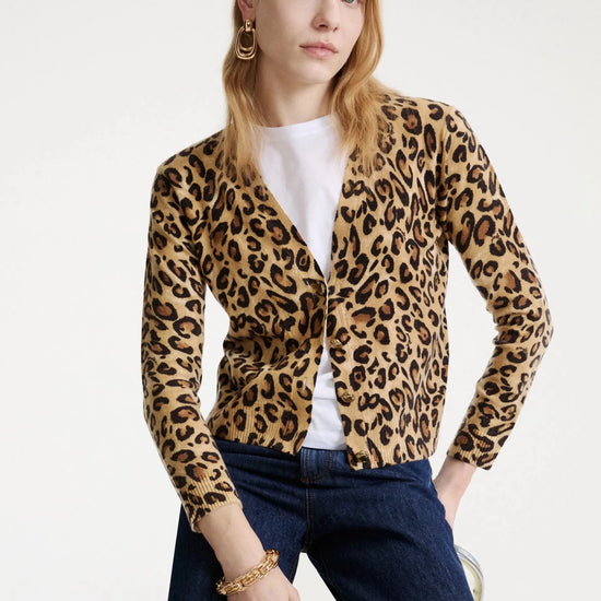 Young Ideas & Henmores -Marmo Leopard Cardigan -001 Beige -S