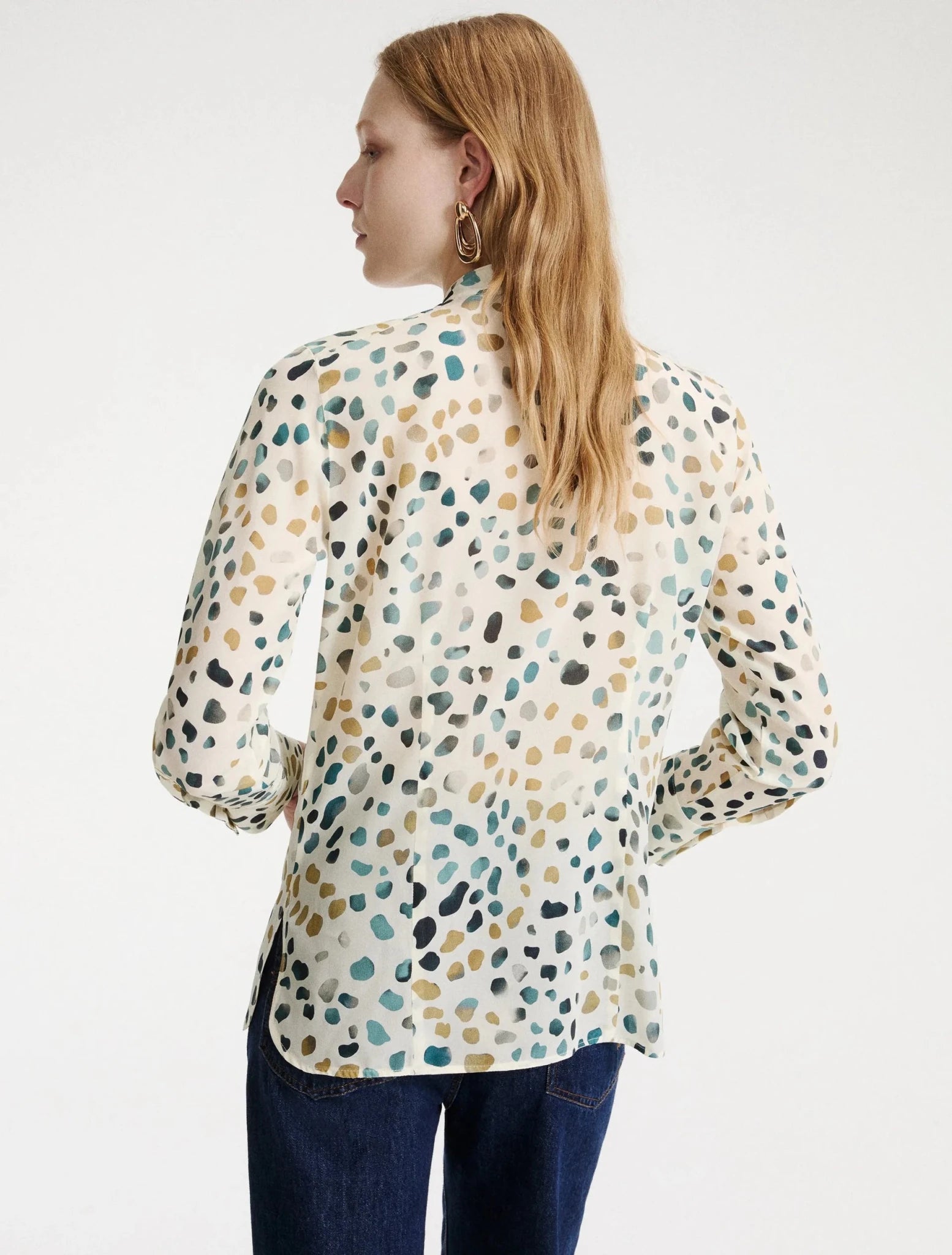Young Ideas & Henmores -Massa Pebble Button Down Blouse -003 White -8