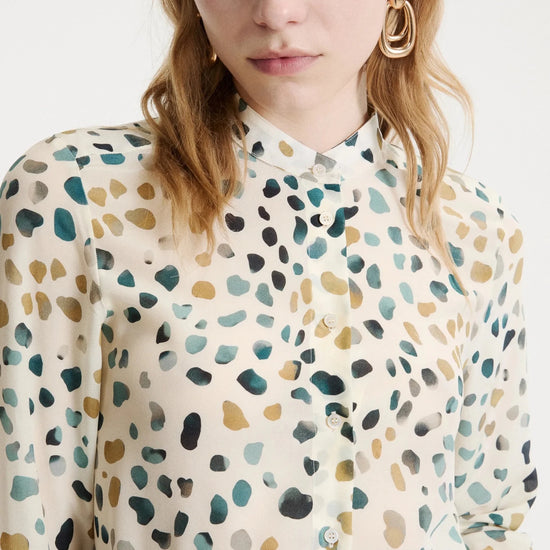 Young Ideas & Henmores -Massa Pebble Button Down Blouse -003 White -8