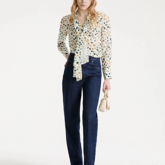 Young Ideas & Henmores -Massa Pebble Button Down Blouse -003 White -8