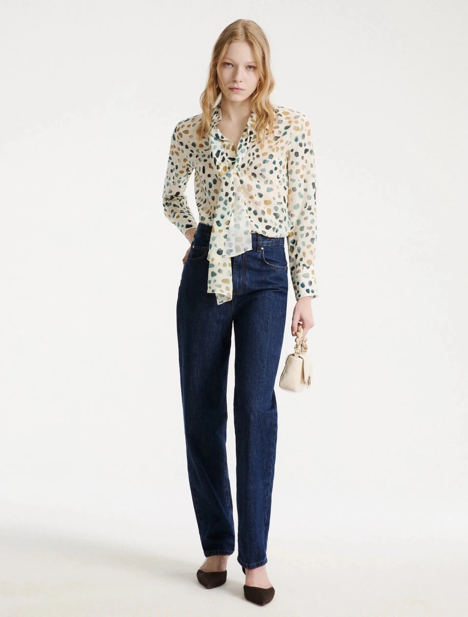 Young Ideas & Henmores -Massa Pebble Button Down Blouse -003 White -8
