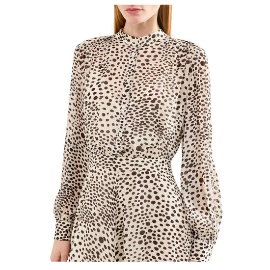Young Ideas/Henmores - Mastro Georgette Spotted Midi Dress - 006 Cream Spot - 8