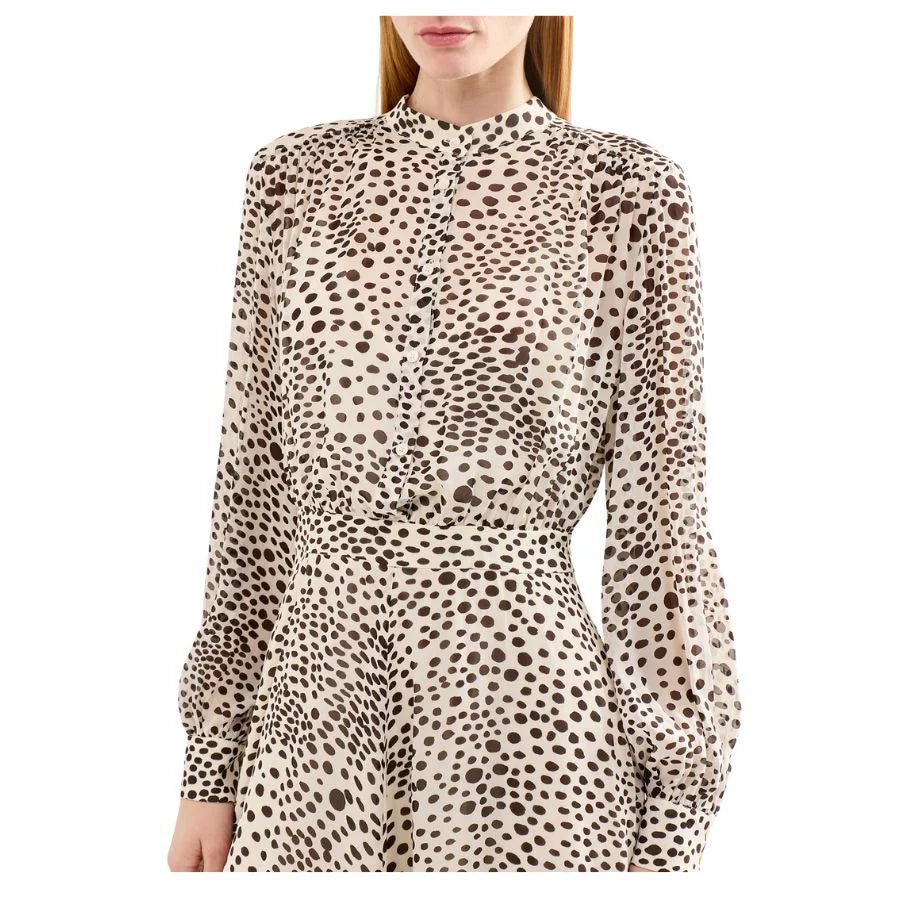 Young Ideas/Henmores - Mastro Georgette Spotted Midi Dress - 006 Cream Spot - 8