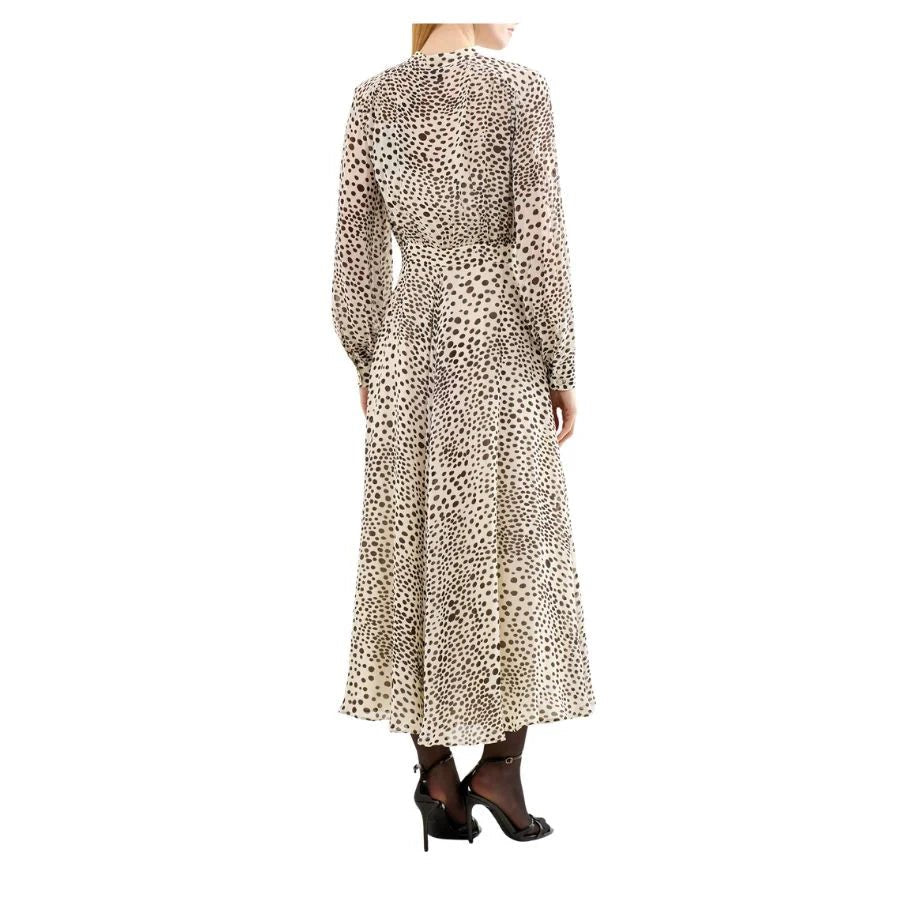 Young Ideas/Henmores - Mastro Georgette Spotted Midi Dress - 006 Cream Spot - 8