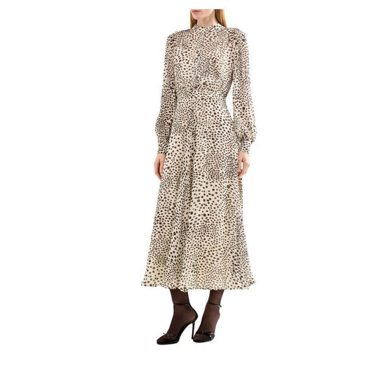 Young Ideas/Henmores - Mastro Georgette Spotted Midi Dress - 006 Cream Spot - 8