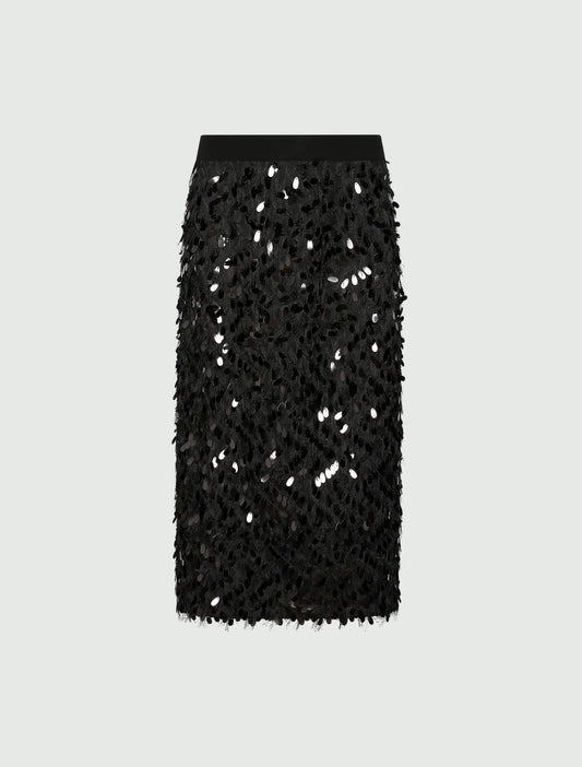 Young Ideas & Henmores -Memore Sequin Midi Skirt -002 Black -8