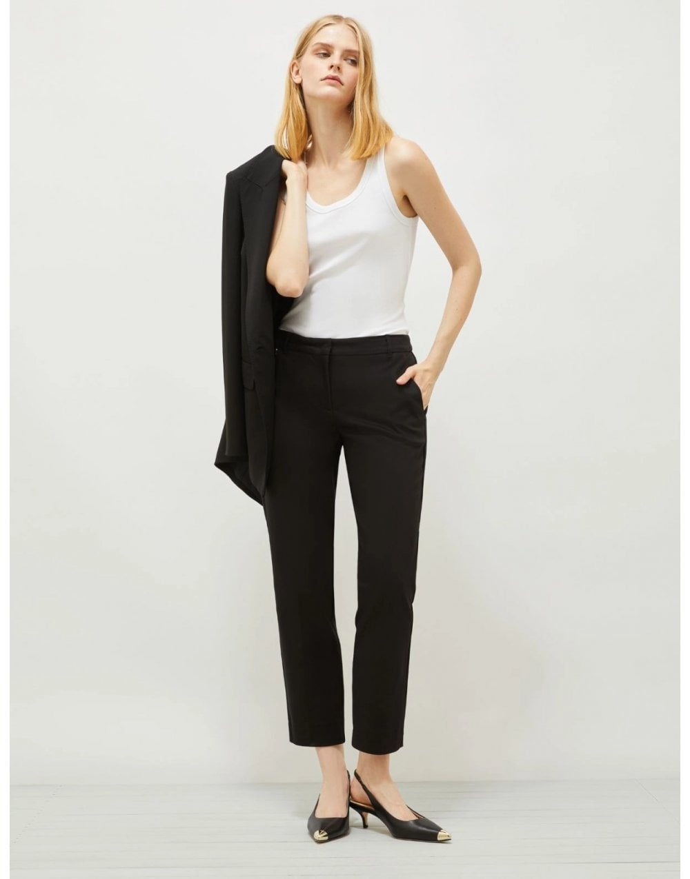 Young Ideas/Henmores - Miele Slim Leg Trouser - 003 Black - 10